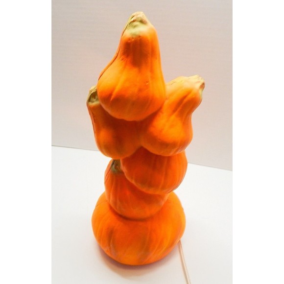 Gemmy Halloween Stacked Jack O Lantern Pumpkin Faces Foam Lighted 15 In Works - Picture 4 of 15